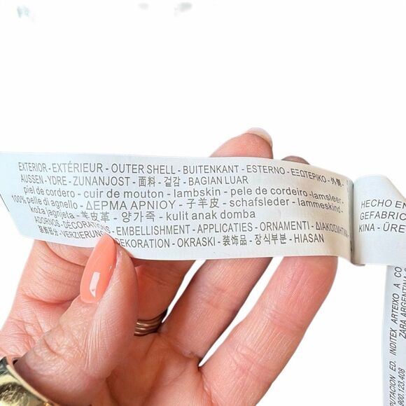 NWT Zara Woman Green Lambskin Embroidered Jacket M - Picture 13 of 16